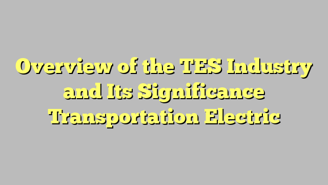 Overview of the TES Industry and Its Significance Transportation Electric